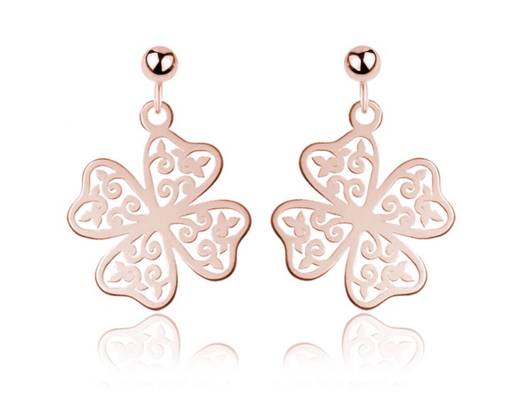 kolczyki z azurową koniczynką