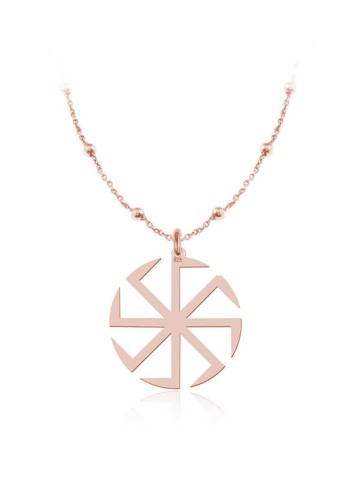 naszyjnik łańcuszek kulki słowiański kołowrót