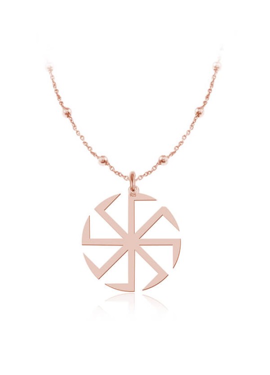 naszyjnik łańcuszek kulki słowiański kołowrót