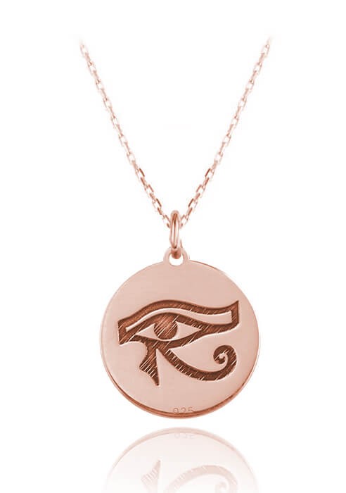 naszyjnik srebrny Oko Horusa łańcuszek ankier