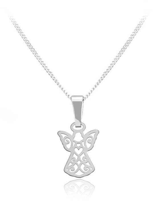 naszyjnik z aniołkiem łańcuszek pancerka