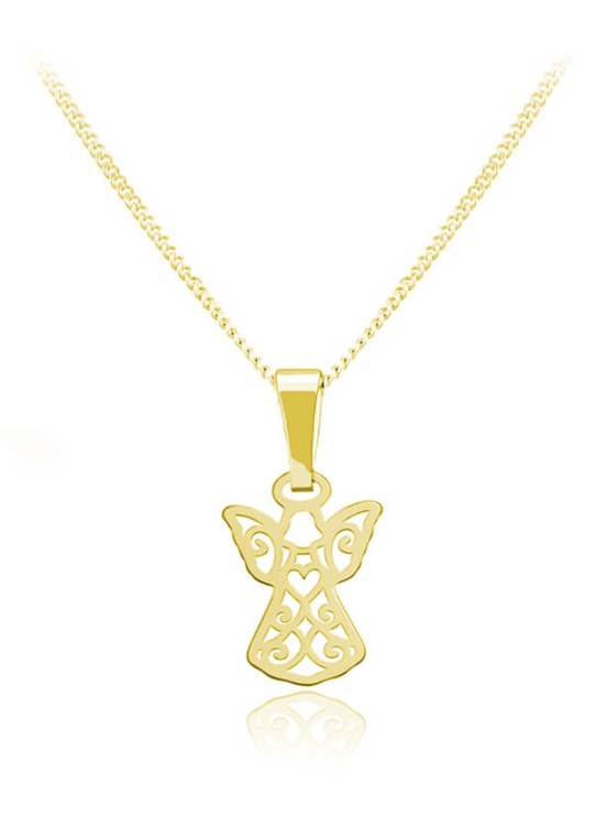 naszyjnik z aniołkiem łańcuszek pancerka