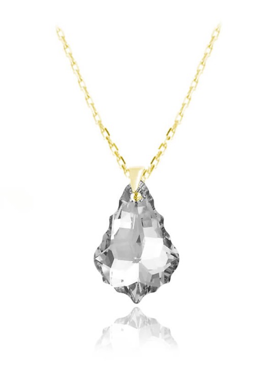 naszyjnik z kryształem swarovski splot łańcuszka ankier