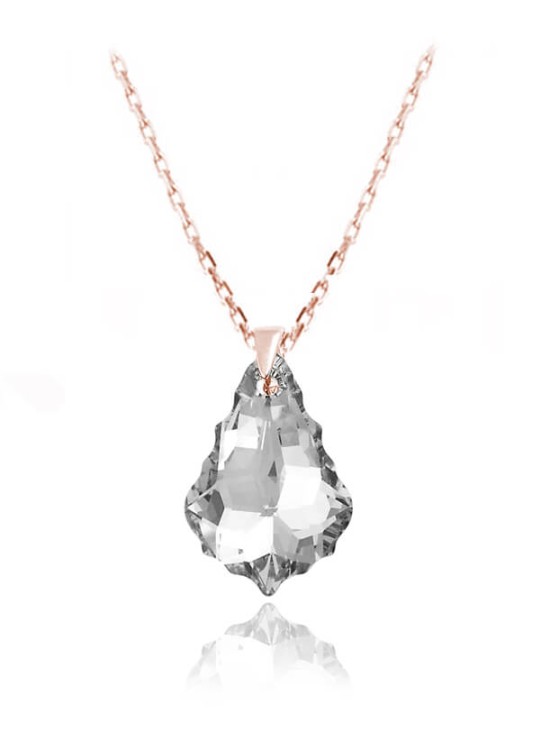 naszyjnik z krystzałem swarovski splot łancuszka ankier