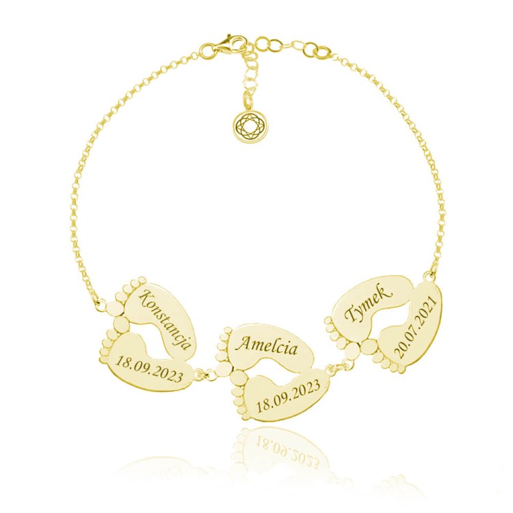 bransoletka stópki 3 elementy