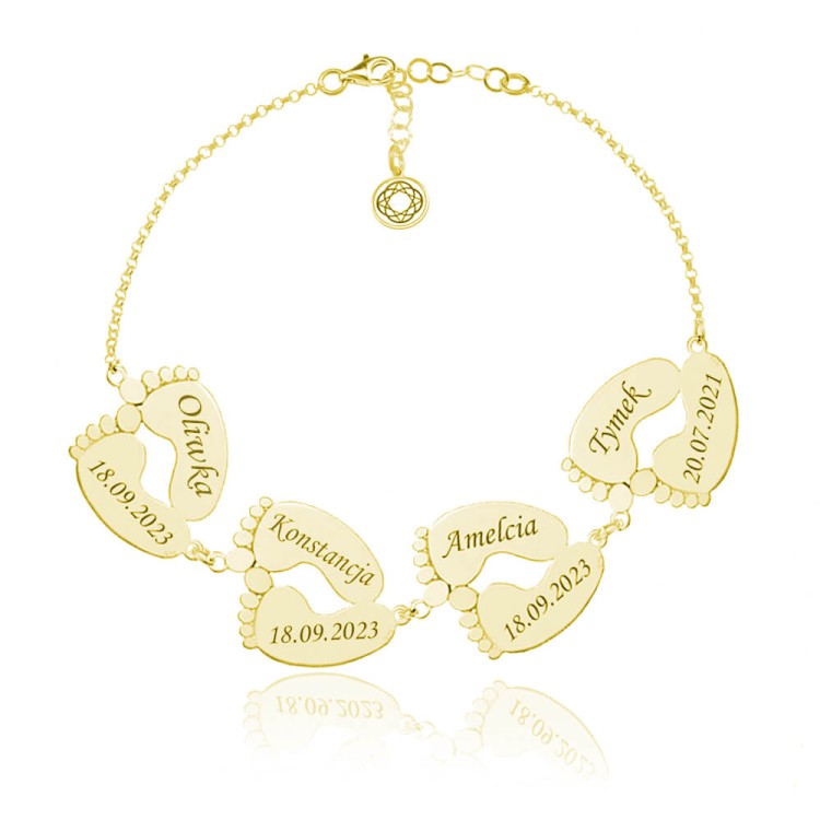 bransoletka stópki 4 elementy