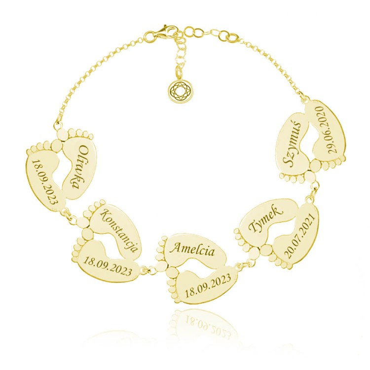 bransoletka stópki 5 elementów