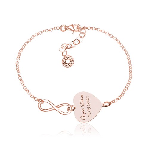 bransoletka serce nieskończoność różowe złoto