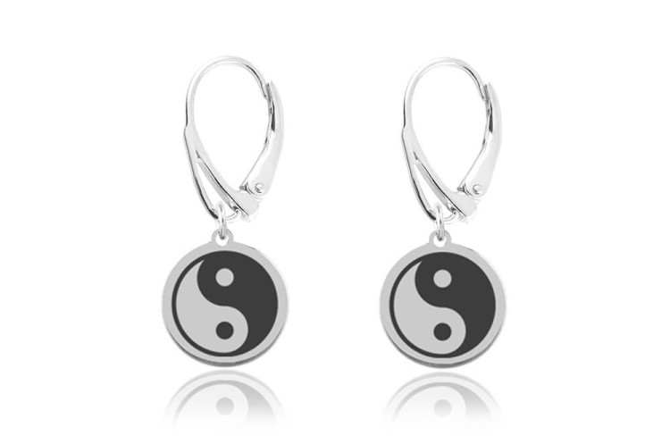 kolczyki z symbolem yin yang