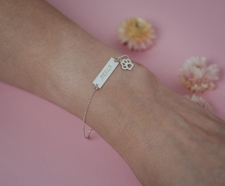 bransoletka łapka grawer