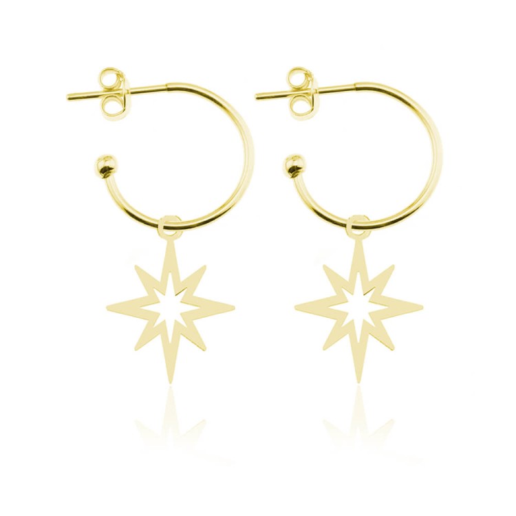 kolczyki koła z gwiazdami
