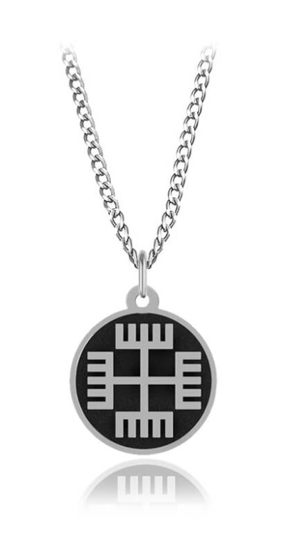 naszyjnik męski ręce boga koło