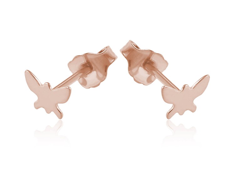 kolczyki motylki rose gold