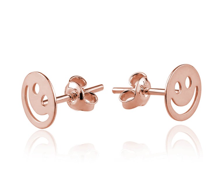kolczyki uśmiech rose gold