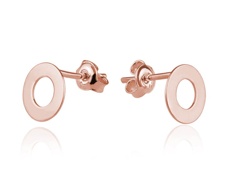 kolczyki ringi rose gold
