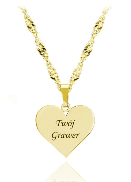złote serduszko na ozdobnym łańcuszku