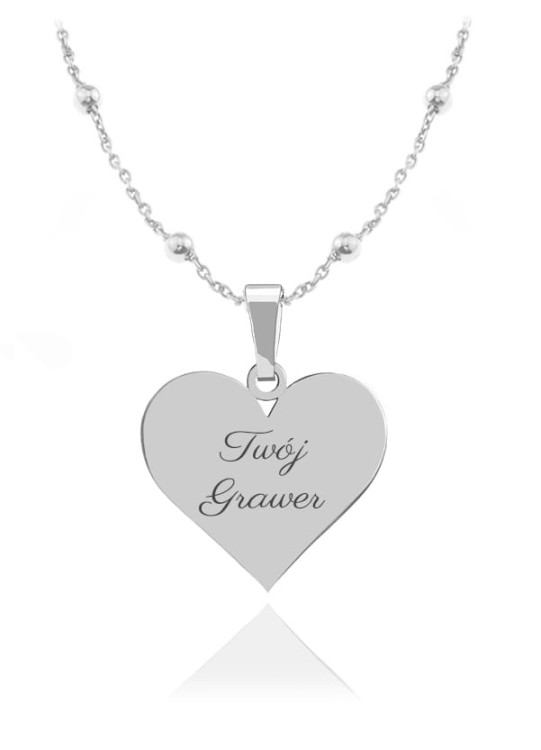 naszyjnik z sercem łańcuszek kulki