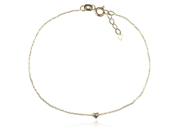 bransoletka ze złota 14k z serduszkiem