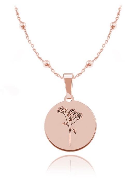 naszyjnik wrotycz różowe złoto