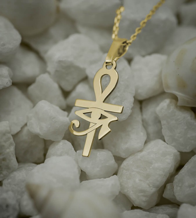 naszyjnik ankh oko horusa złoty