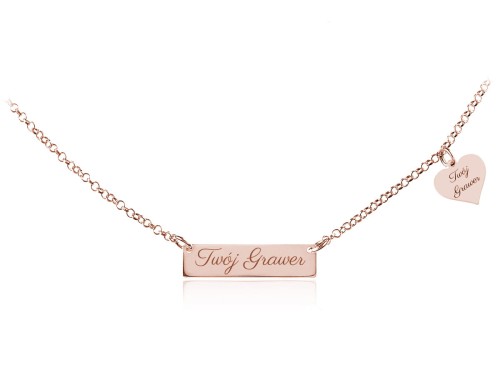 naszyjnik z sercem i grawerem