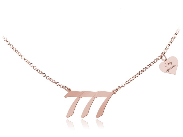 naszyjnik z liczbami anielskiemi różowe złoto