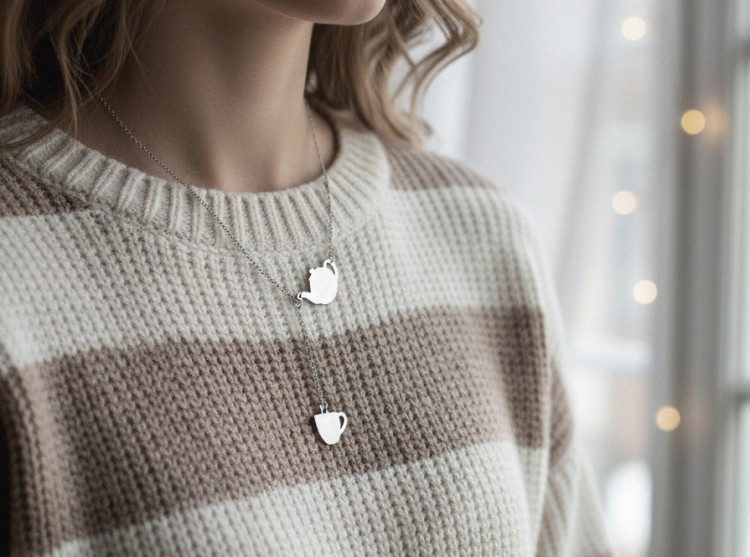 naszyjnik kawa czy herbata przekładany