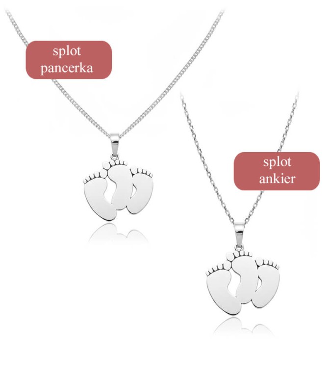 naszyjnik trzy stópki wybór łańcuszka