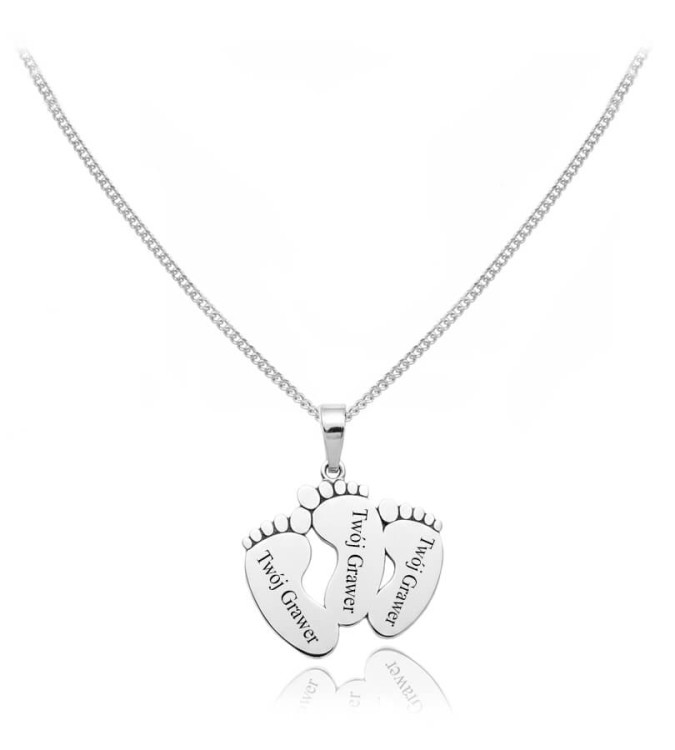 naszyjnik trzy stópki z grawerem