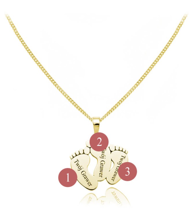 złoty naszyjnik trzy stopki