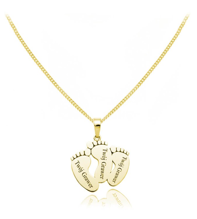 złoty naszyjnik trzy stopki