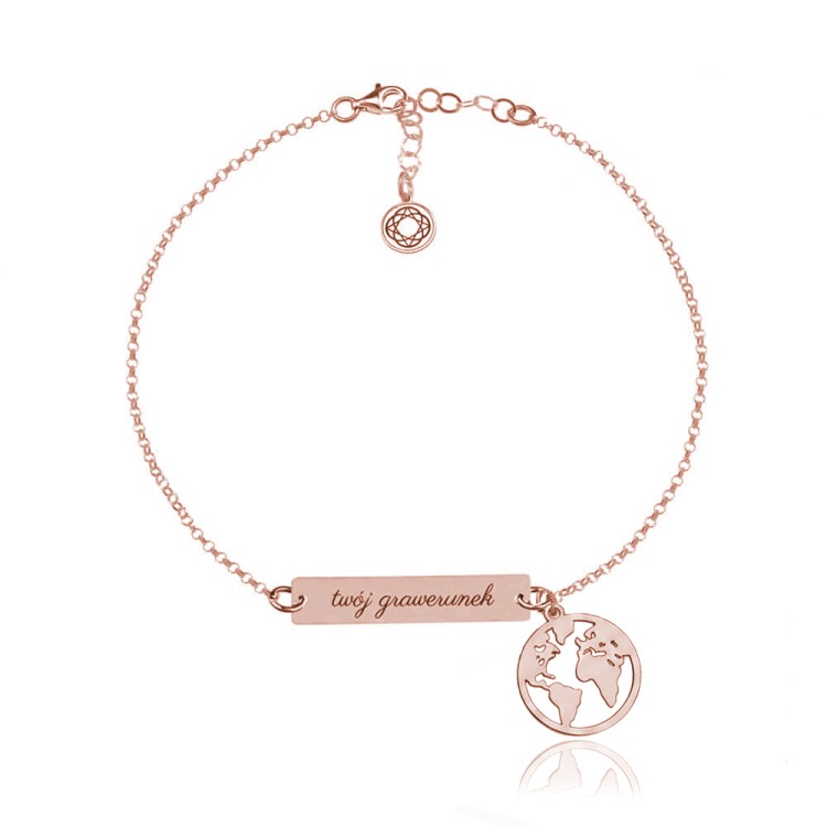 bransoletka z kula ziemską rose gold