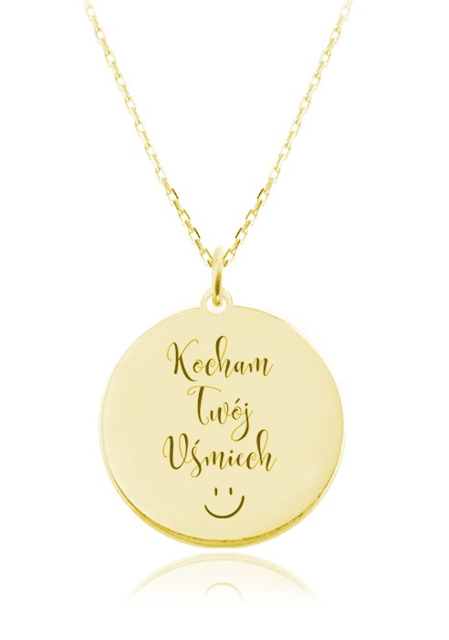 złoty naszyjnik kocham twój uśmiech