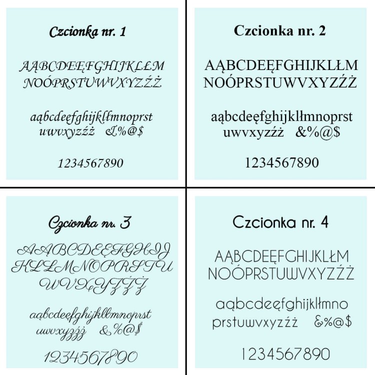 wzornik czcionek