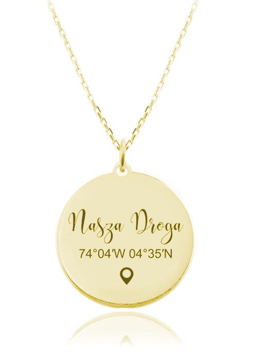 naszyjnik nasza droga, naszyjnik ze współrzędnymi,