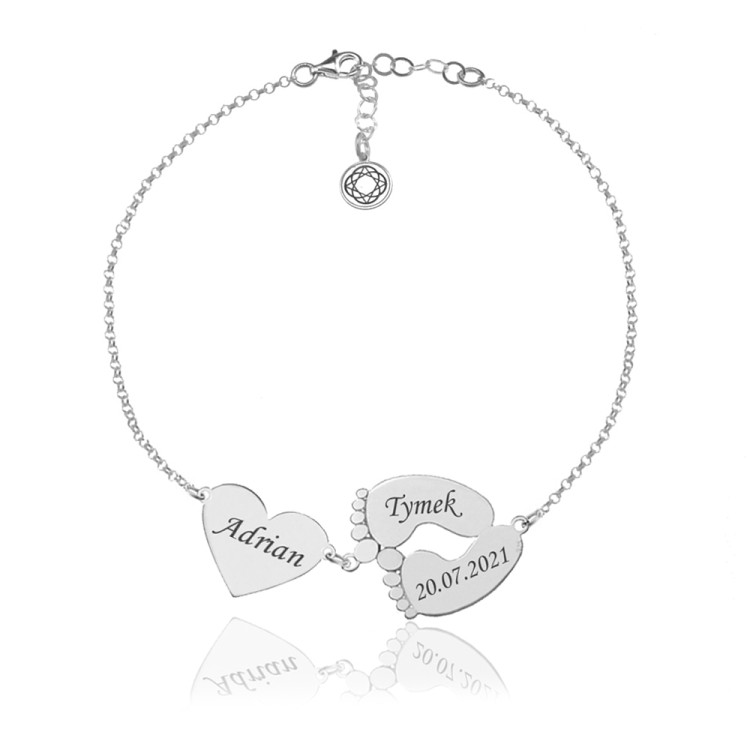 bransoletka serce stópki