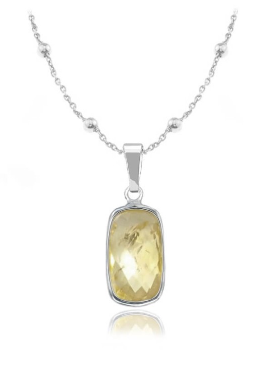 naszyjnik z cytrynem łańcuszek  kulki