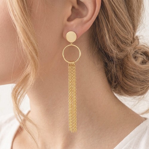 kolczyki Regina - koła i łańcuszki