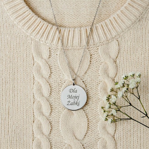 naszyjnik medalion grawerunek