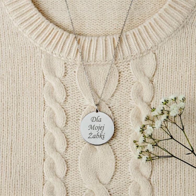 naszyjnik medalion grawerunek