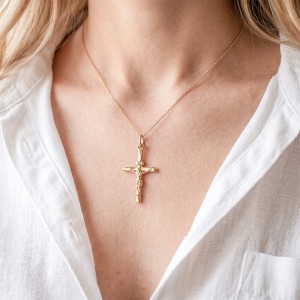 złoty krzyżyk pr. 585 pamiątka Komunii Chrztu