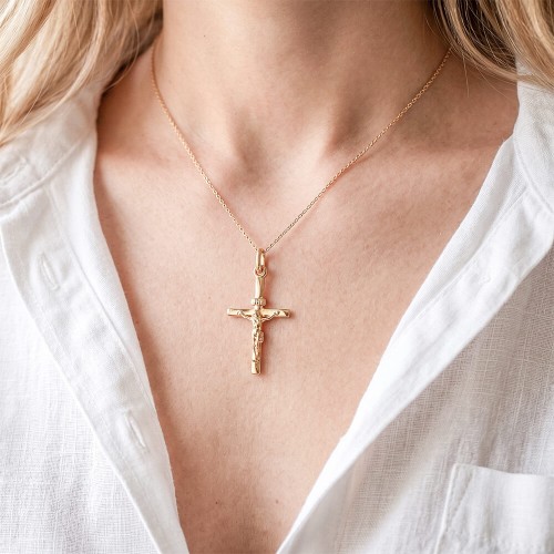 złoty krzyżyk pr. 585 pamiątka Komunii Chrztu