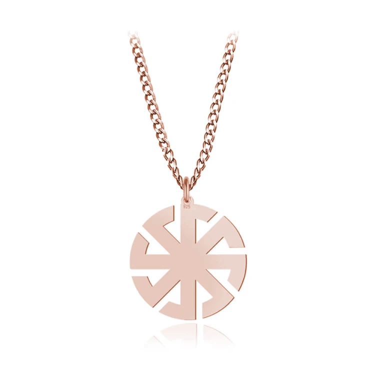 naszyjnik srebrny słowiański kołowrót swaroga rose gold