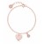 bransoletka rose gold z różowym chalcedonem i sercem