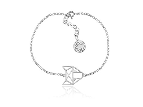 bransoletka srebrna lisek origami