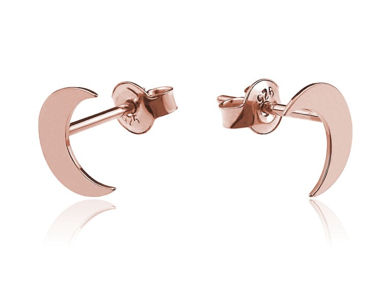 kolczyki księżyce rose gold