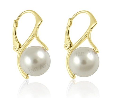 Kolczyki Srebrne z perłami Swarovski® - 24k złocenie