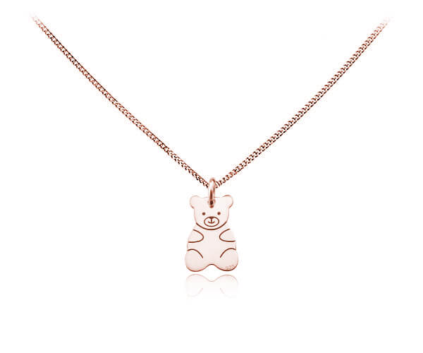 Srebrny naszyjnik miś - rose gold - grawer