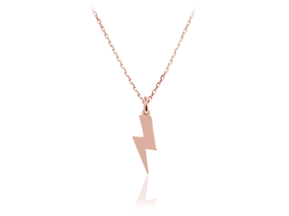 Naszyjnik błyskawica srebro pr. 925 - rose gold