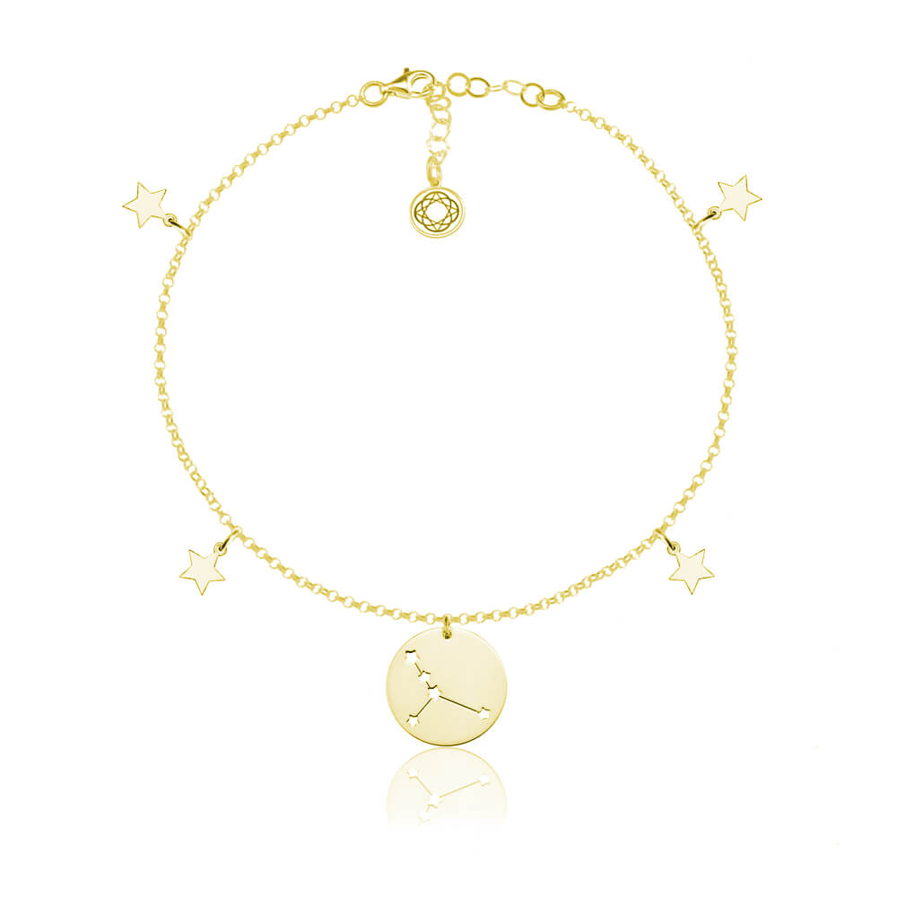 Bransoletka z konstelacją znaki zodiaku srebrna 24k złocenie